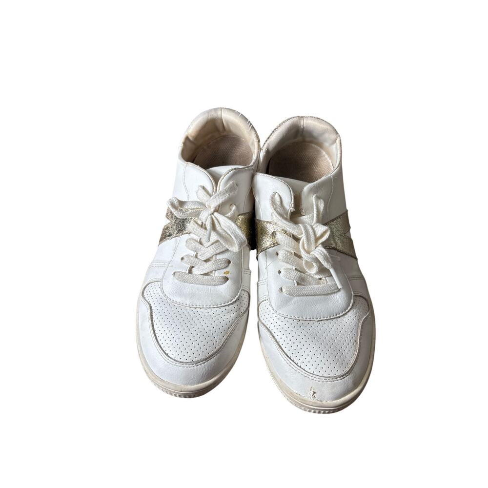 Girls Mia White and Gold Tennis Shoes Sz 5